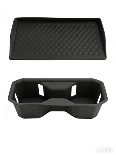 CDEFG 2Pcs for 2025 2026 Mitsubishi Outlander Center Console Organizer for 2025 2026 Mitsubishi Outlander Accessories Wireless Charging Cover & Cup Holder (for Gas Version Only) - color: 2-Trays for 2025 Outlander