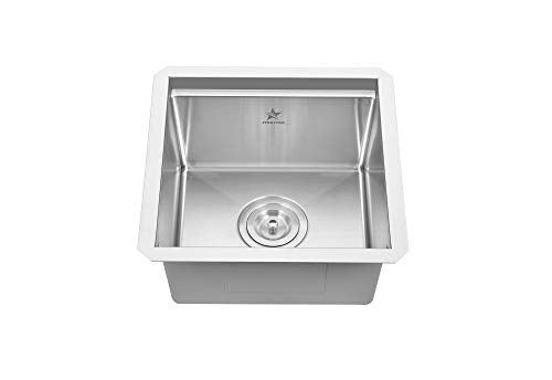 STARSTAR Workstation Ledge Undermount Single Bowl 304 Stainless Steel Kitchen Sink, With Grid, Cutting Board (15 x 15) - size: 15 x 15