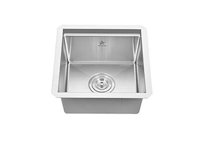 STARSTAR Workstation Ledge Undermount Single Bowl 304 Stainless Steel Kitchen Sink, With Grid, Cutting Board (15 x 15) - size: 15 x 15