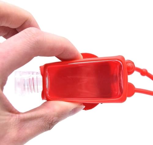 Strawberry Empty Travel Hand Sanitizer Bottle, Silicone Sleeve Refillable Empty Squeeze Leakproof Flip Cap Keychain, Hand Soap Holder Cosmetic Containers, Refillable Portable Travel Containers