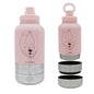 INSIPRA 32oz Dog Water Bottle with Food & Water Bowls – 3-in-1 Portable Pet Travel Bottle with Magnetic Phone Holder, Leakproof, BPA Free, Insulated (Pink) - color: PINK