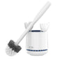 MR.SIGA Toilet Bowl Brush and Holder, Premium Quality, with Solid Handle and Durable Bristles for Bathroom Cleaning, White, 1 Pack - color: White, size: One Size