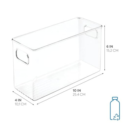iDesign Slim Clear Plastic Storage Bin, Tall Narrow | Organizer, For Kitchen, Fridge, Freezer, or Pantry - style: Pack of 1