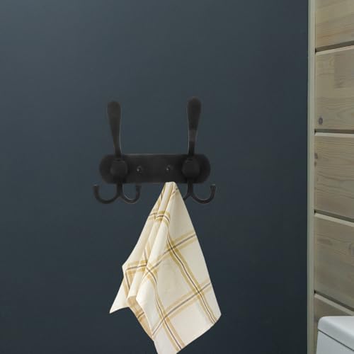 BESPORTBLE Multi-Functional Wall Mounted Storage Hooks, Black Triple Head Utility Hook for Bathroom, Kitchen, Bedroom, Key Hanger and Towel Holder for Home Organization