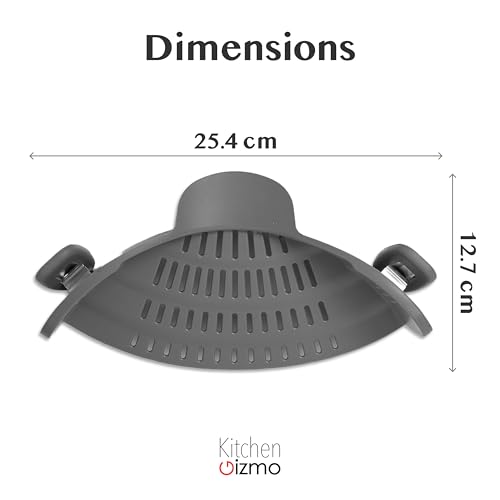 Kitchen Gizmo Snap N' Strain - Silicone Pasta Strainer Clip-On for Pots and Pans - Heat Resistant Colander for Vegetables and Noodles - Kitchen Gadgets for Cooking - Space-Saving Design - Gray - color: Gray