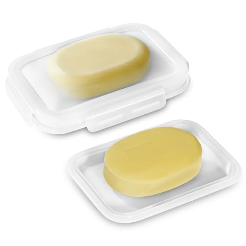 Travel Soap Case, Leakproof Silicone Bar Soap Travel Case, 4.7 * 3inches Compact Portable Holder Container for Traveling, Gym, Camping, Shower (Transparent) - color: Transparent