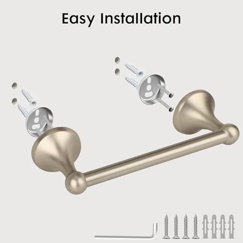 Antique Hand Towel Holder,Towel Ring Brushed Nickel for Bathroom,Towel Bar 9-Inch,Bathroom Accessories Towel Rack, Wall Mounted,Towel Hanger for Bathroom - color: Brushed Nickel