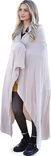 K E L O R Luxury Cooling Travel Blanket - Stretchy, Lightweight Soft & Breathable Shawl Wraps for Women - color: Fawn, size: Single-Sided