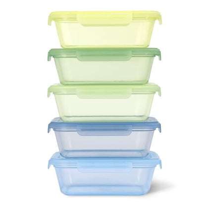 Ello Snap & Nest 10-Piece 4.5 Cup Plastic Meal Prep Set, Reusable Food Containers for Healthy Eating, Freezer, Dishwasher Safe, Seafoam - color: Seafoam, size: Meal Prep