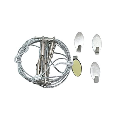 Multi-Purpose Steel Wall Hanging Photo Display Cable Wire Rod String with 12 Clips for Hanging Photos Notes and Artworks (Alligator Clip) - size: alligator clip