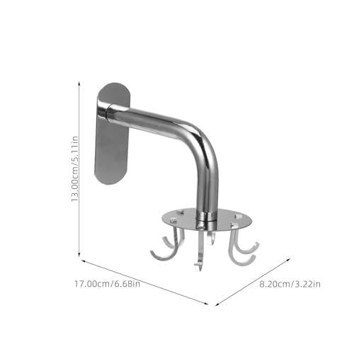 ABOOFAN Stainless Steel Multi-Function Rotating Hooks Set, No Punch Wall-Mounted Household Hangers for Bathroom and Kitchen Storage, Traceless Heavy Duty Organizer with 6 Hooks