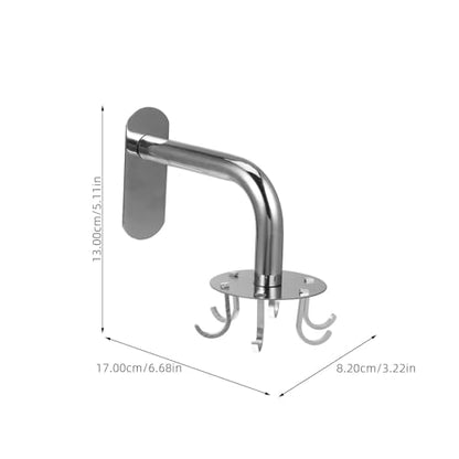 ABOOFAN Stainless Steel Multi-Function Rotating Hooks Set, No Punch Wall-Mounted Household Hangers for Bathroom and Kitchen Storage, Traceless Heavy Duty Organizer with 6 Hooks