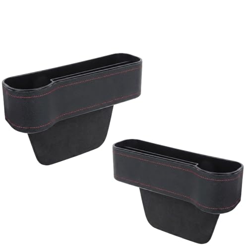 Car Seat Gap Filler Organizer, Automotive Front Seat Storage with Car Cup Holder, Multifunctional Car Seat Organizer, Sunglasses, Auto Console Side Storage Box (Black, 1 Set) - color: Black, size: 1 set