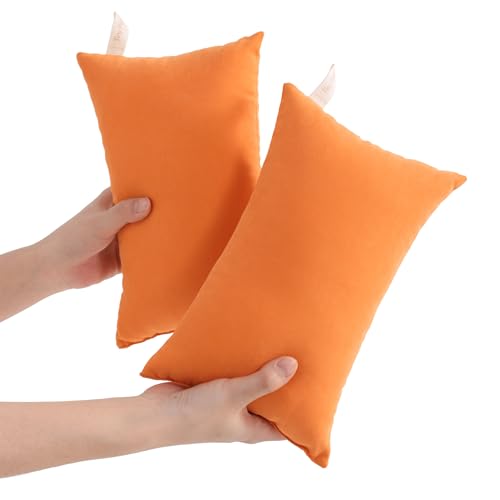 NTBAY Tiny Pillows, Down Alternative 7"x11" Microfiber Mini Pillow for Travel, Pets, Soft Machine Washable Small Pillows for Neck, Wrist, Lumbar and Knee, Orange - color: Orange, size: 11"x7"