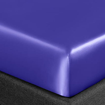 Homiest 3pcs Satin Sheets Set Luxury Silky Satin Bedding Set with Deep Pocket, 1 Fitted Sheet + 1 Flat Sheet + 1 Pillowcase (Twin Size, Periwinkle Blue) - color: Periwinkle Blue, size: Deep pocket - Twin size