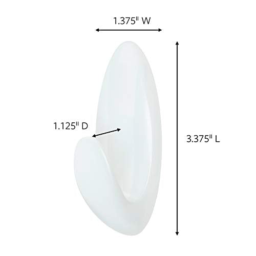 Command Bath Medium Hooks, 3 lb Capacity, 2-Hooks, 2-Strips, Organize Damage-Free - color: White, size: Medium