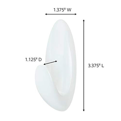 Command Bath Medium Hooks, 3 lb Capacity, 2-Hooks, 2-Strips, Organize Damage-Free - color: White, size: Medium