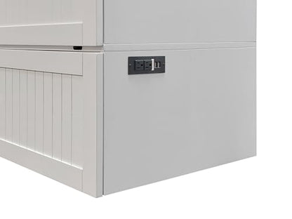 Mega Solutions Murphybedz Tuscany Murphy Cabinet Chest Bed with Charging Station 6 Inch (White, King) - color: White, size: King (U.S. Standard)