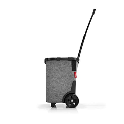 reisenthel carrycruiser Twist Silver - Portable Shopping Trolley with Sturdy Aluminum Frame, Shoulder Strap and Removable mesh Inner Bag -Water-Repellent - color: Twist Silver