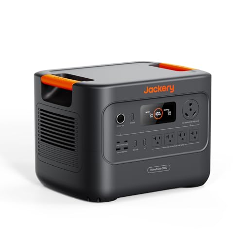 Jackery HomePower 3000 Portable Power Station, 3600W (Surge 7200W) Output, 3072Wh LFP Battery Solar Generator, Essential Home Backup for Home Use, Power Outage, RV, Emergencies (Solar Panel Optional) - style: HomePower 3000