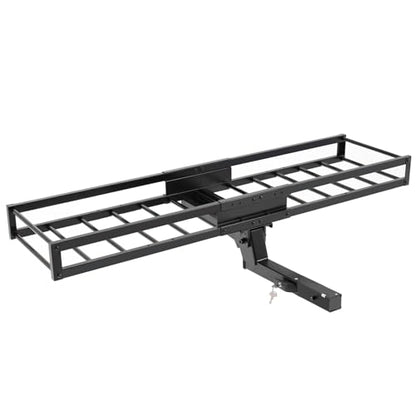 TOOENJOY 59" x 15.5" x 5" Skinny Roof Cargo Carrier Basket, Foldable and Tilting Design, 200 LBS Capacity, Fits 2" Hitch Receiver for SUV Pickup Truck - size: L59 x W15.5 Inch with Hitch