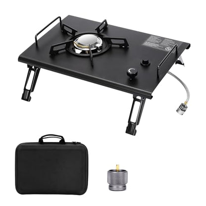 Camping Stove for IGT Table, Portable Isobutane Gas Stove with Carry Bag, 4000W Camp Stove,Folding Propane Burner, IGT Accessories for Picnic, RV, Car Trip, Tailgating, Patio, Backyard