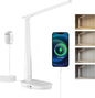 Honeywell HWT-H2 LED Desk Lamp for Home Office, CRI94 Full Spectrum Eye-Caring Light, Dimmable Table Lamp with USB-A & USB-C Charging Ports, Foldable Touch Control Reading Lamp, White - color: White