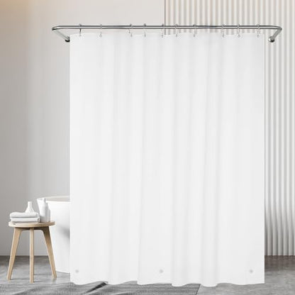 White Stall Shower Curtain Liner 60 x 72 inch Plastic Shower Liner Washable Inside Small Shower Curtain Liner PEVA Shower Curtains for Bathroom with Magnets and Rustproof Metal Grommet Holes - color: Pure White, size: 60"W x 72"L (Pack of 1)