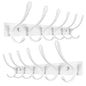 SKOLOO Heavy Duty Wall Mounted Coat Rack - 6 Hooks, Stainless Steel, Pack of 2, Sturdy Coat Hooks for Hanging Clothes, Jacket, Hat, White - color: White, size: 6 Hook(2 Pack)