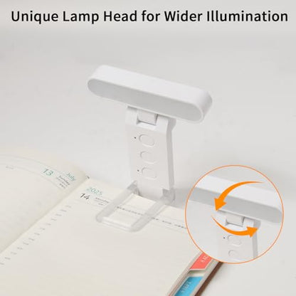 Book Light,USB Rechargeable Clip-On Reading Light,30 Adjustable Modes,Eye-Caring with Timer,Perfect for Book Lovers/Travel (White, Rectangle) - color: White, size: Rectangle