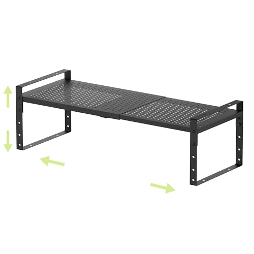 Expandable Shoe Rack Heavy-Duty Closet Organizer Adjustable Shelf Stackable Metal Framework for Entryway, Garage,RV,Pantry,Cabinet(Medium,1 Pack/Black) - color: Black/1 Pack, size: MEDIUM:8.11"D x 16.54"W x 7.88"H