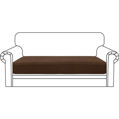 ZNSAYOTX Stretch Cushion Covers Sofa Loveseat Cushion Couch Seat Covers Slipcovers Soft Replacement Unique Pattern Furniture Protector with Elastic Bottom (Coffee, 1 Pc 2-Seat Cushion Cover) - color: Coffee, size: 1 Cushion Loveseat