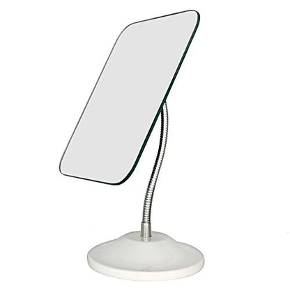 YEAKE Adjustable Flexible Gooseneck Makeup Mirror,360°Rotation Folding Portable Desk Vanity Mirror with Stand Shower Shaving Cosmetic Mirror Square - style: 6.5"L x 5.3"W(Medium)