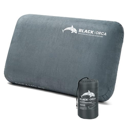 Memory Foam Camping Pillow, Lightweight & Portable Travel Pillow, Backpacking Pillow with Removable Cover, Ergonomic Pillows, Neck Lumbar Support for Outdoor Camp, Hiking, Backpacking Sleep