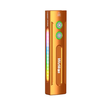 Wurkkos HD01PRO UV Flashlight with UV & White LED Combo, 1200 Lumens, RGB Light, Rechargeable, EDC, Emergency, Pet Urine Detection (Orange) - color: HD01 PRO-Orange-us