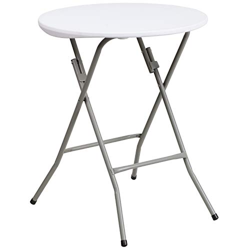 Flash Furniture Elon 2' Round All-Occasion Plastic Folding Event Table, Folding Banquet Table for Indoor/Outdoor Events, White - size: 2 ft