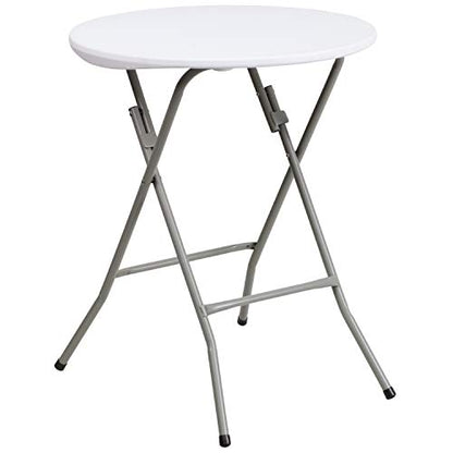 Flash Furniture Elon 2' Round All-Occasion Plastic Folding Event Table, Folding Banquet Table for Indoor/Outdoor Events, White - size: 2 ft