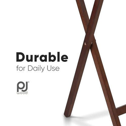 PJ Wood 2-Pack Folding TV Tray & Table, Multifunctional Foldable Set for Eating, Honey Oak - color: Honey Oak, size: 2-Piece Set