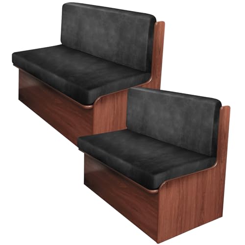 ANARACHON Leather Look RV Dinette Cushion Covers, Stretchable Camper Couch Cushion Covers Washable RV Bench Seat Cover for Travel Trailer Couch (2 Backrest Cover & 2 Bench Cover, 02 Dark Grey) - color: 02 Dark Grey, size: 2 Sets