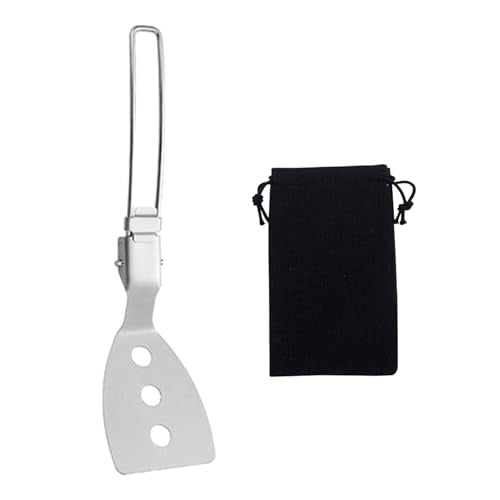 Camping Cooking Utensil Set Foldable 304 Stainless Steel Spatula Turner Soup Spoon Kit Portable Kitchen Utensils Folding Cookware Kit for Outdoor Travel Hiking Picnic (Silver G, Frying Spatula) - color: Silver G, Frying Spatula