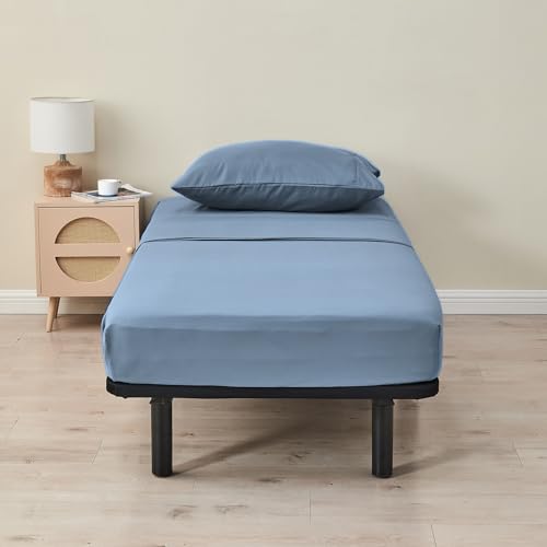 Kingnex 30x75x9 RV Bunk Sheets Set for Narrow Twin Bed Soft Brushed 1800 Microfiber 3 Piece Bedding Set Includes 1 Cot Size Fitted Sheet 1 Flat Sheet 1 Pillowcase Cot Blue - color: Blue, size: Cot 30x75 RV Bunk Set