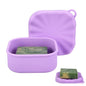 Square Travel Soap Case, Bar Soap Holder for Dr Squatch, Silicone Soap Case with Soap Saver, Portable Shampoo Bar Soap Box for Shower, Travel, Camp (Light Purple) - color: Light Purple