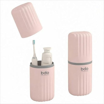Toothbrush Travel Case Portable Clear Grey Toothbrush Holders with Cover, Leakproof Toothbrush & Toothpaste Holder for Traveling School Camping Business Trip Bathroom - color: 1 Pc-b-pink