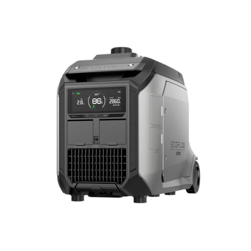 EF ECOFLOW 3200W DC Fast Charging Dual Fuel Smart Generator with LPG and Gas Support, Smart Control, for Home Power Backup, Emergency, Compatible with DELTA Pro 3 / DELTA Pro - style: 3200W Dual Fuel Generator