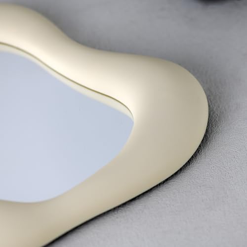 YCHMIR Small Wall Mirror Table Mount Vanity Mirror 10 “L x 8.8 ”W (Light Yellow) - color: Light Yellow