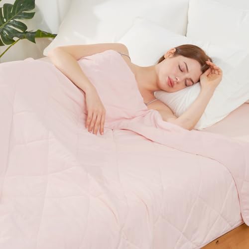 Cozy Bliss Cooling Throw Blanket for Hot Sleepers 50"x70", Q-Max 0.45 Cooling Comfort, Cold Blankets for Night Sweats Sleeping, Ultra-Cool Lightweight Breathable Summer Blanket for Couch Bed, Pink - color: Cool Pink, size: Throw (50" x 70")