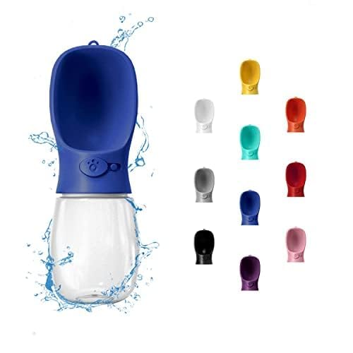 WePet Portable Dog Water Bottle, 19 OZ, Leak Proof Puppy Water Dispenser with Drinking Feeder for Pets Outdoor Walking, Hiking, Travel, Food Grade Plastic - color: #01 Navy Blue, size: 19 oz
