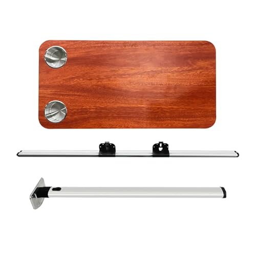 Foldable RV Table with Two Cup Slots Rv Dining Table, Wall Mounted Desk, Folding Wall Table, for Rv, Home Office, Bedroom Or Kitchen(Teak Color) - color: Teak Color