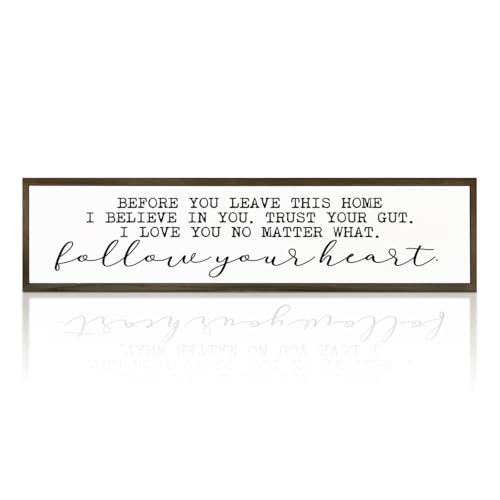 Inspirational Wood Sign, Positive Quote Family Sign, Rustic Farmhouse Living Room Decor, Entryway Front Door Decor, Hanging Wall Plaque, Before You Leave This Home Sign 17.8x4x1.2 inches - color: Day Sign 23