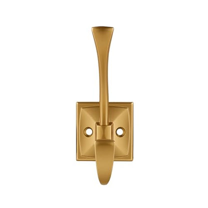 HARPOON 5 Pack Prong Hook, Heavy Duty Two Flared 4.3 inch Coat Hooks, Wall Mounted with 4 Screws, Utility Hooks Brushed Gold - color: Brushed Gold